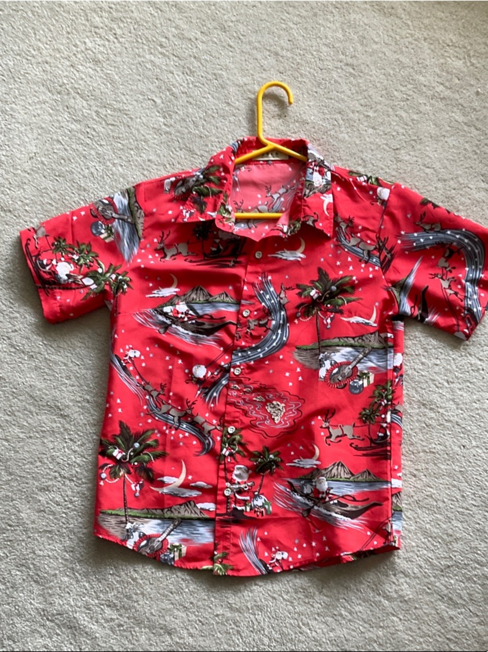 Women’s Red Hawaiian Camp Shirt